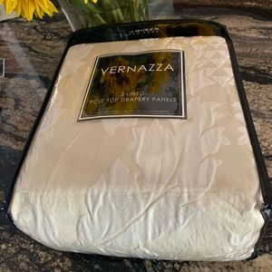 2 lined pole topped drapery panels